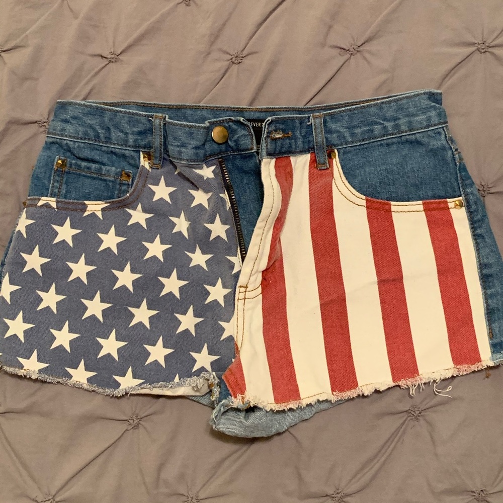 American Flag Cutoff Shorts